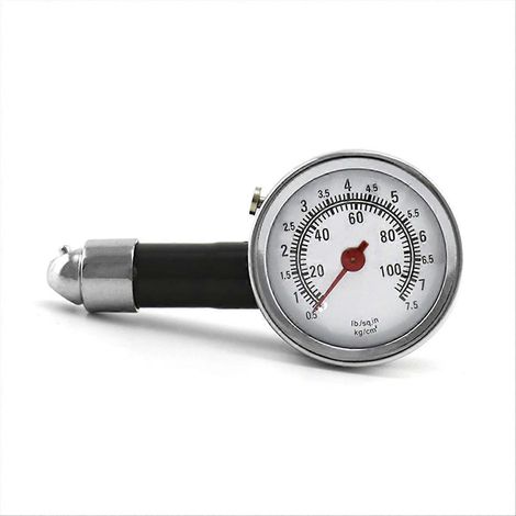 Reifendruckprüfer 0-100 Psi für Auto, Motorrad und andere Fahrzeuge, Reifendruckkontrollmanometer, universelles Druckmessgerät (1/5)