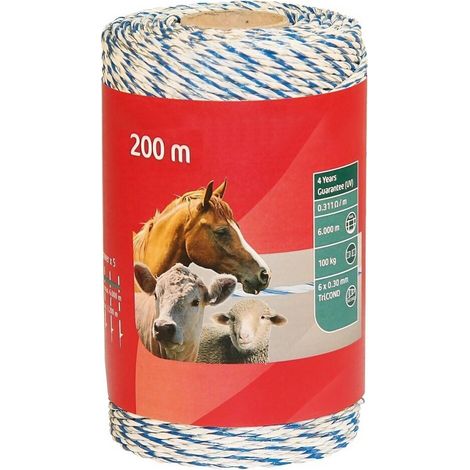 Filo Elettrificato Tondo per Recinto Topline Plus Bianco/Blu mt.200 (1/4)