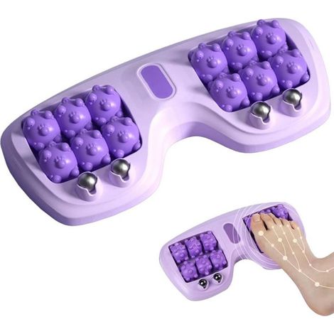 1 rouleau de massage pour pieds, double zone avec 14 billes roulantes, acupression et pétrissage profond, idéal bureau/maison (1/5)