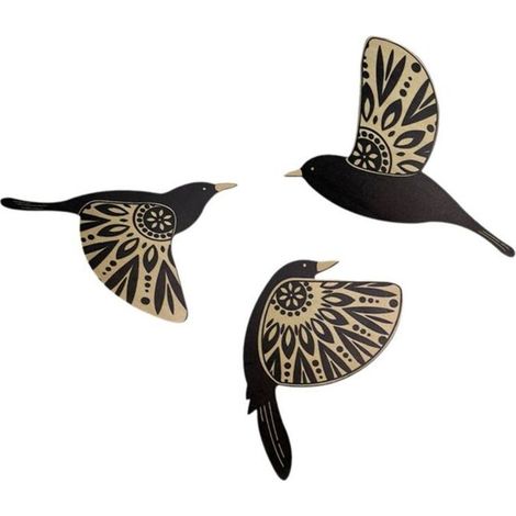 Oiseau Volant en Bois Art Mural Vintage Gothique Décoration D\'Intérieur pour Salon Salle de Bain Cuisine Décoration Cadeau (1/4)