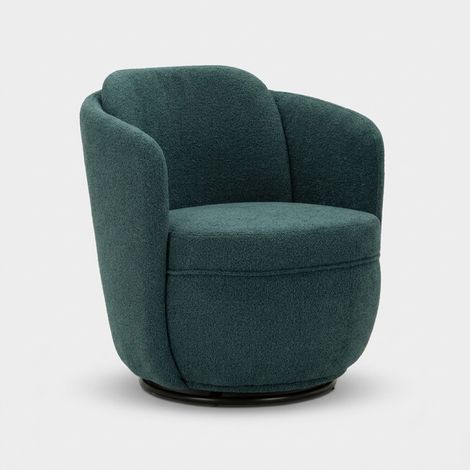 Poltrona girevole imbottita in tessuto Torino - Verde (1/5)