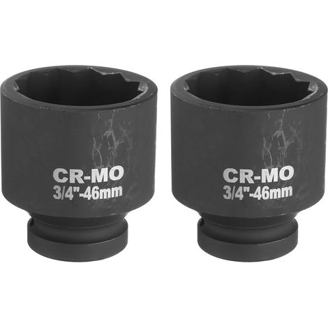 2Pcs 3/4-Pouce Drive 12 Point Douille D'Impact 46mm Métrique (1/5)