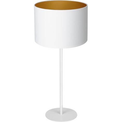 Lampe de table blanche 55 cm abat-jour or Arden E27 15W Luminex