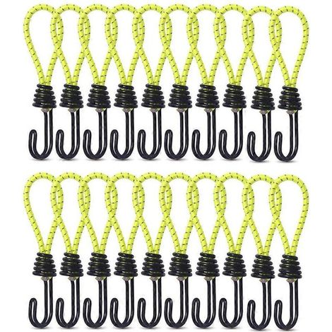 Cordon élastique pour tente, crochet pour bâche de camping extérieure, jaune-- (1/5)