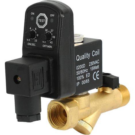 Compresseur électronique temporisé 2 voies 1/2 pouce 220 V CA avec vanne de purge automatique pour réservoir d'essence - Haute qualité (1/4)