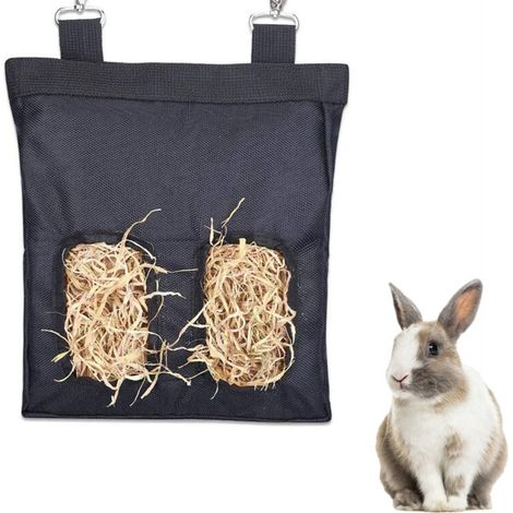 Sac à foin pour lapins et cochons d'Inde, mangeoire à foin en tissu pour lapins et cochons d'Inde, sac de rangement pour mangeoire