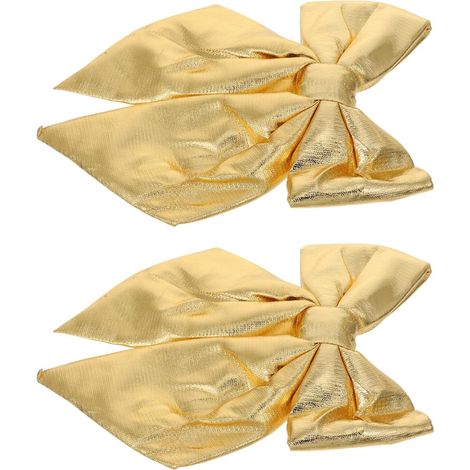 2 Pièces Nœud Décoratif Mural en Tissu Or Réutilisable 19x26 Cm, Installation Facile, pour Décoration de Mariage et Fête Élégante (1/5)