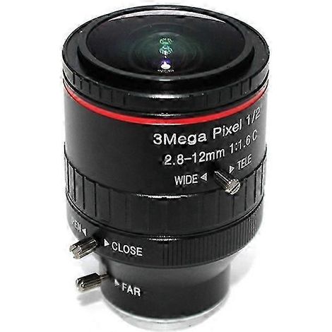 Objectif industriel, zoom à ouverture manuelle, 2,8-12 mm, objectif à monture C 3 MP, objectif CCTV, accessoire pour appareil photo (KNS). (1/5)
