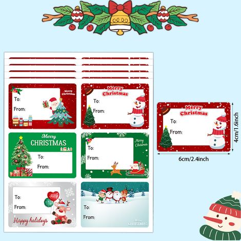 30 Stück „Frohe Weihnachten“-Aufkleber für Kinderspielzeug und Weihnachtsdekoration