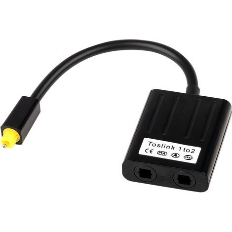 Répartiteur de Câble Optique Spdif Toslink 1 Entrée vers 2 Sorties, Diviseur Audio Optique Toslink Adaptateur 0.2m, Boîtier Répartiteur Spdif 1 Mâle 2 Femelles pour TV Amplificateur Barre de Son (1/5)