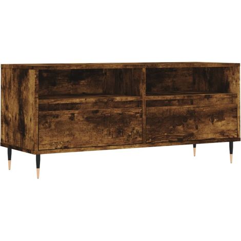 Mobile TV multimediale scaffale TV credenza TV sala da pranzo soggiorno camera da letto rovere affumicato 100 x 345 x 445 cm legno ingegnerizzato marrone 020027257