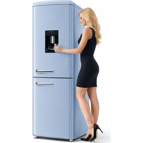 Frigorifero Combinato Vintage Doppia Porta 247Lt Light Blu con dispenser d'acqua (1/5)