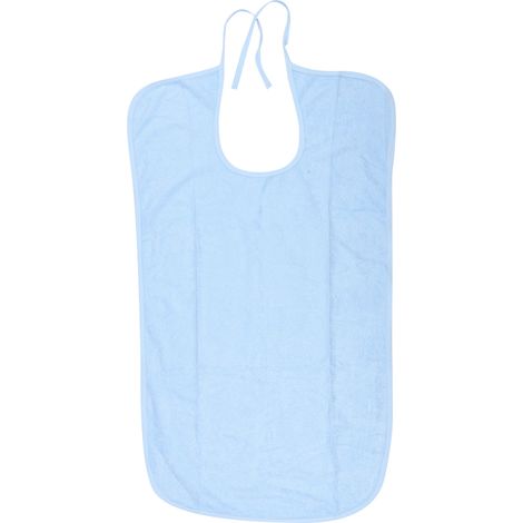Bavoir imperméable pour adulte âgé, tablier repas anti-salive, protection vêtements, bleu clair, antidérapant, lavable, usage quotidien (1/5)