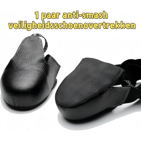 1 paire de couvre-chaussures de sécurité anti-écrasement pour environnements industriels - Noir (1/5)