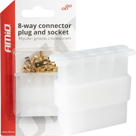 Conector eléctrico tipo cubo con enchufe de 8 pines + conectores amio-03516 (1/4)