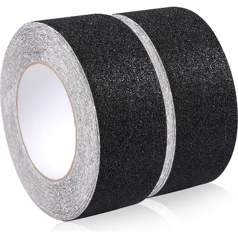 Rutschfeste Treppenleiste, 2 Rollen à 5 cm × 10 m, wasserfest, für den Außenbereich, selbstklebend, für mehr Sicherheit am Arbeitsplatz und zu Hause, schwarz (1/5)