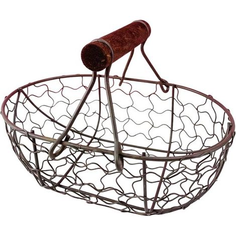 Panier à œufs – Ustensiles de cuisine – Panier de rangement – Paniers de cuisine – Fer forgé – Marron (1/5)