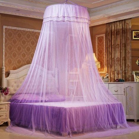 Moustiquaire UlisemBed, Moustiquaire, Baldaquin de lit, Grand lit dôme suspendu, Lit double ou simple, Hauteur 2,7 m, Moustiquaire en dentelle, Moustiquaire dôme pour adultes et enfants, 1,2 à 1,8 pou (1/4)