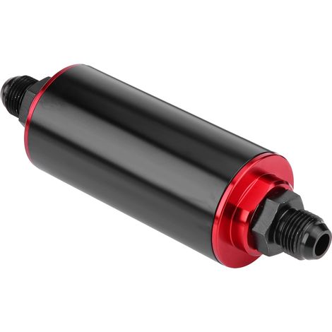Filtre Carburant Essence En Ligne Universel 100 Micron Aluminium Grand Débit AN6 Rouge pour Voiture Camion (1/5)