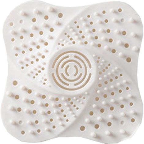Récupérateur de cheveux pour siphon de douche, empêche les obstructions, filtre de sol en silicone réutilisable pour salle de bain et cuisine, blanc. (1/5)