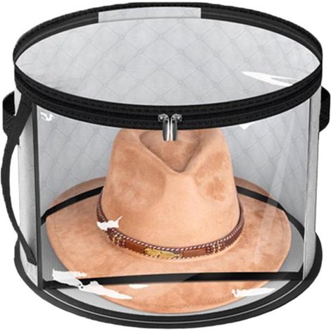 Caja organizadora de sombreros,contenedor transparente para sombreros,almacenamiento de sombreros con cremallera,caja de gran capacidad (1/5)