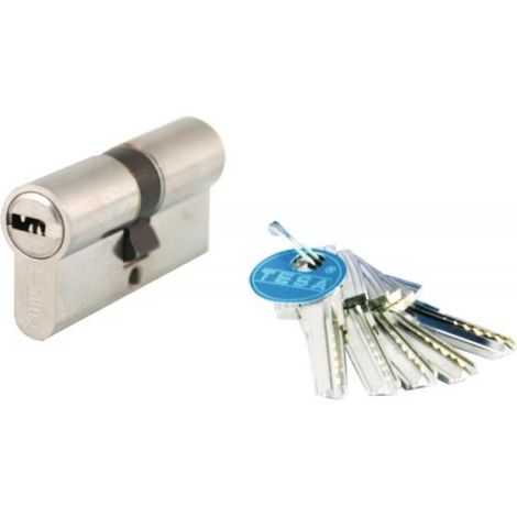 Cylindre double de sûreté type T 60 débrayable 5 clés laiton nickelé 30 x 40 mm - TESA SA