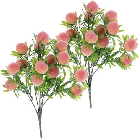 Branches de fruits artificielles 1 pièce - Décoration de vase - Bouquet de fleurs artificielles - Décoration d'intérieur et d'extérieur romantique - Vert (1/5)