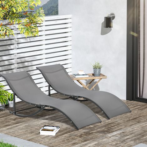 Lettini prendisole pieghevoli set 2 alluminio OKMYHOME (1/4)