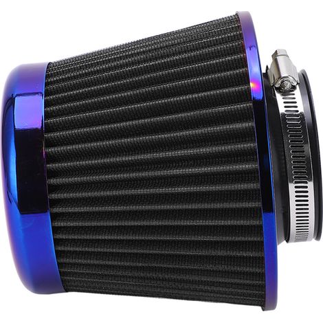 Filtre à air d'admission d'air pour voiture 76 mm (3 po) haute performance, lavable, réutilisable, conique, accessoire universel, noir (1/5)