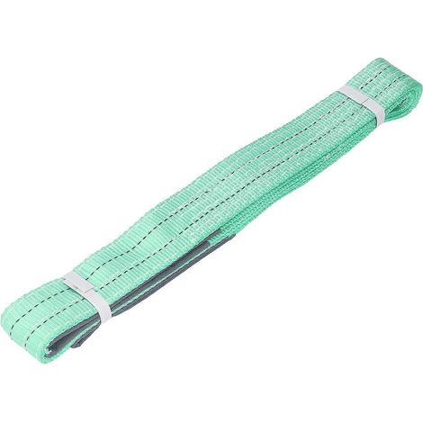 Corde de levage plate 2T avec boucle à double œillet, sangle de levage en polyester pour grue industrielle, 2 mètres