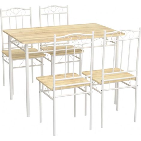 Essgruppe 5-teilig Buche mit 4 Stühlen, Küchentisch-Set, robust & pflegeleicht (1/5)