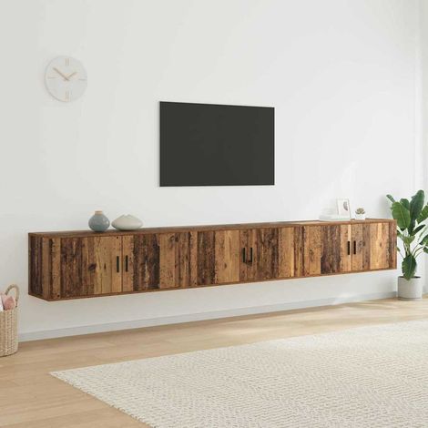 Ensemble de meuble TV mural 3 pcs Bois Ancien Bois d'ingénierie vidaXL (1/5)