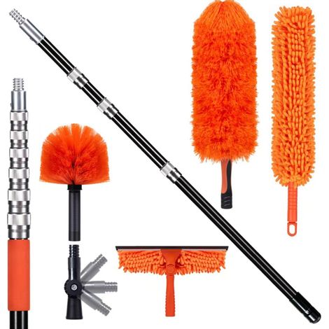 Telescopic Carbon Fibre Broom 8 m Wolf Head Spider Web (1/5)