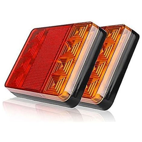 2er-Pack Anhänger-Rücklichter, 8 LED-Rücklichter für Auto und LKW, wasserdichte Warnleuchten, Rücklichter für Anhänger