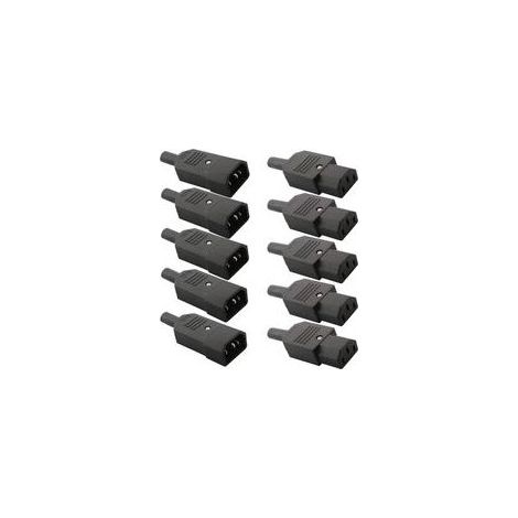 10pcsMâle Prise Femelle Prise,Kettle Plug,Ordinateur imprimante Moniteur Plug,Secteur Connecteur AC 250V 10A(soudable) (1/5)