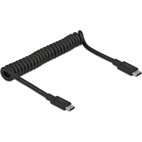 USB 3.2 Gen 2 Spiralkabel, USB-C Stecker USB-C Stecker Verwendung: Embout von USB-C Geräten an PCs oder Notebooks avec USB-C Port