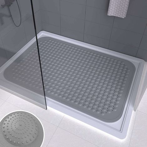 Rechteckige Dusch-Bodenmatte, großes Badezimmer, rutschfeste Fußmassage-Badewannen-Bodenmatte, 78 x 48 cm (1/5)