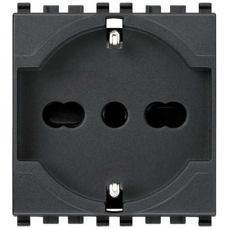 Prise Sicury 2P+T 16 à 250 V Universelle Gris Eikon