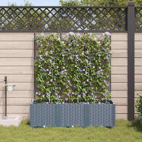 42002899 Cache-pot de jardin 3 pcs Gris Clair Acier (1/5)