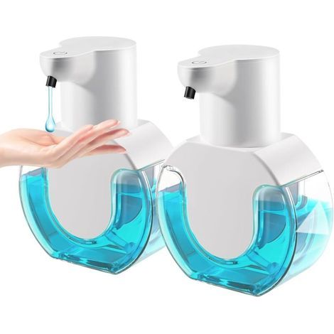 Distributeur De Savon Mousse - Automatique Sans Contact - IPX5 Étanche - Rechargeable USB - Pour Salle De Bain Cuisine Bureau - Lot De 2 (1/5)