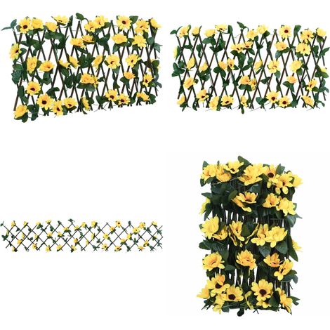 Rankgitter mit Künstlichem Efeu Erweiterbar Gelb 180x20 cm - Gartenzäune - Kunststoffpflanzen - Rankhilfe - Sichtschutz - Gartendeko - Home & Living (1/5)