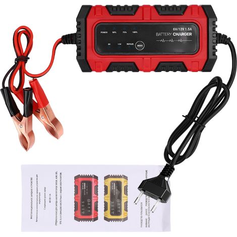 Ortviai Chargeur de Batterie 6V/12V 1,5 A avec Affichage LED et Fonction de Désulfatation pour Batteries AGM/GEL/SLA (1/5)
