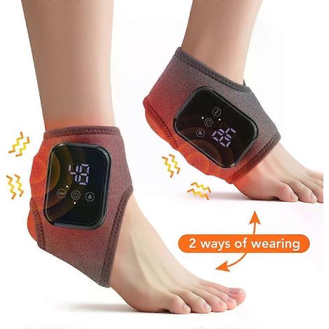 Fußwärmemassagegerät mit Wärmekompressen, Vibrationsmassagegerät, atmungsaktivem Material, USB-Anschluss, Wärmekompressen zum Schutz von Fuß- und Sprunggelenken (1/4)