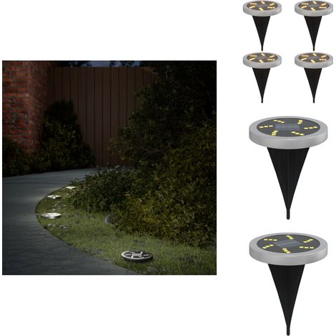 Solar-Bodenleuchten mit Erdspieß 4 Stk. Warmweiß - Solarlaternen - Outdoor Beleuchtung - Gartenbeleuchtung - LED Lichterkette - Terrassenlampe (1/5)