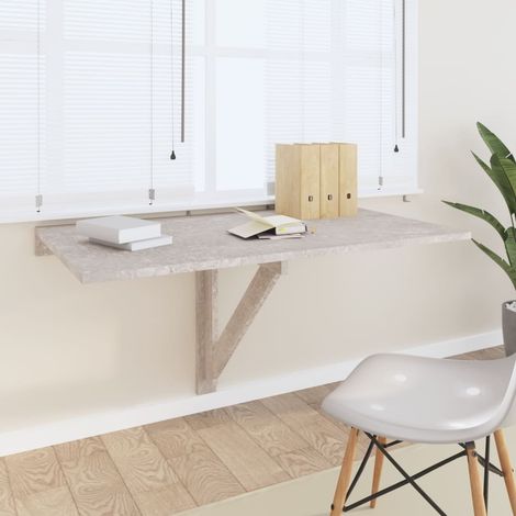 Tavolino,Tavolino Caffè Moderno,Tavolino Consolle Muro Pieghevole Grigio Cemento 100x60x56cm Multistrato -BN65428 (1/5)