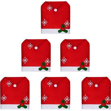 housses de chaise de Noël avec bonnet de Père Noël – Housses de chaise de Noël (1/3)