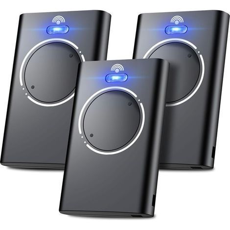 Set mit 3 Fernbedienungen für Tore und Garagentore, 868 MHz, kompatibel mit XT2 868 SLH LR und XT4 868 SLH LR, 2 Kanäle, schwarz (1/5)