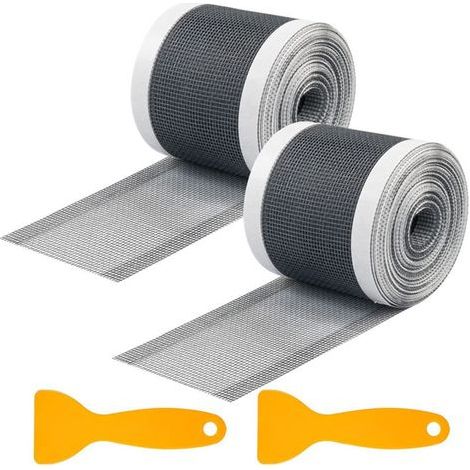 2pcs-Crépine de Drainage Attrape-Cheveux de Douche, Filtre d'évier Rectangulaire de 2,8 Pouces Jetable et Coupable, Longueur 10 M avec Spatule en Plastique pour Cuisine Salle de Bain Baignoire Balcon (1/4)