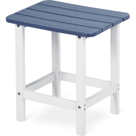 Aoodor Adirondack Square Outdoor Side Table for Patio, HDPE Outdoor Side Tables-dark blue (1/5)