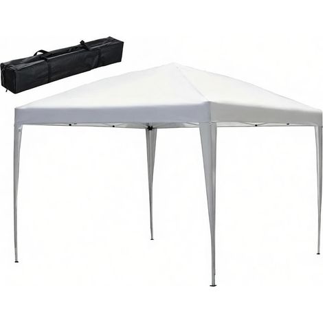 Pavillon de jardin pop-up blanc 2,95x2,95m avec sac (1/5)
